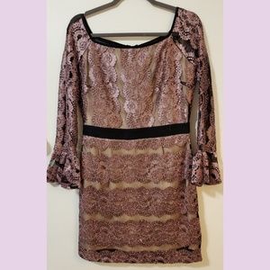 Blush Pink Lace Cocktail Dress